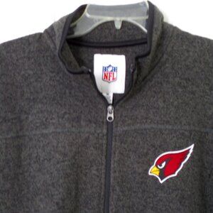 NFL Team Apparel Mens L/S Gray Fleece Full Zip Arizona Cardinals Sweater NWOT- M